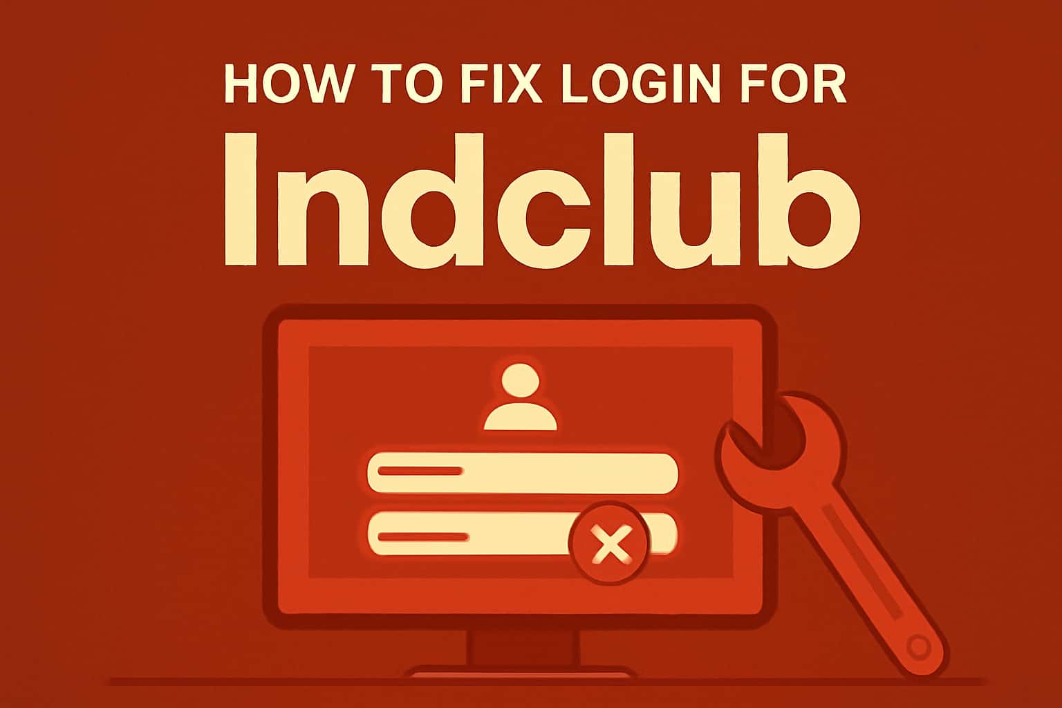 A professional visual representation illustrating how to fix login issues in the Indclub app.