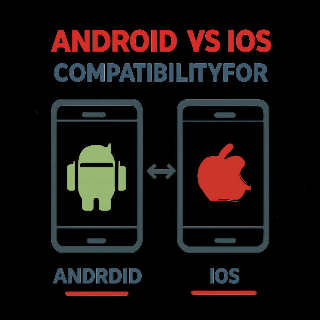 Diagram explaining Android vs iOS compatibility for Indclub