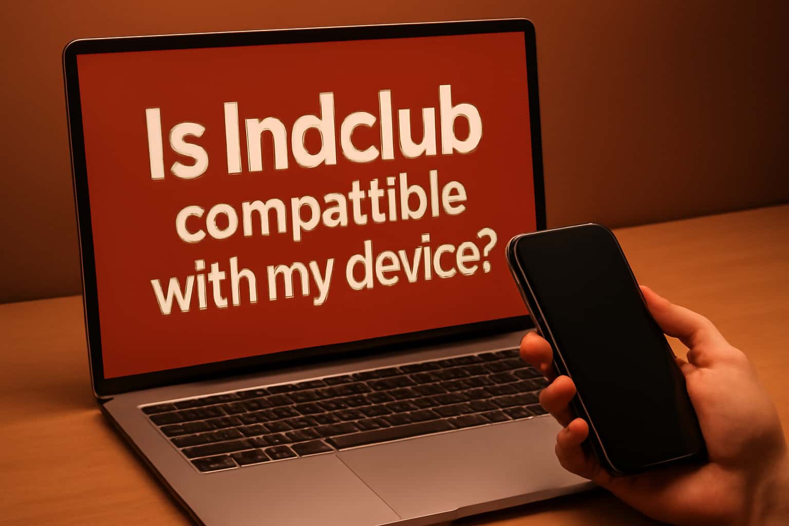 An informational scene representing device compatibility with Indclub.