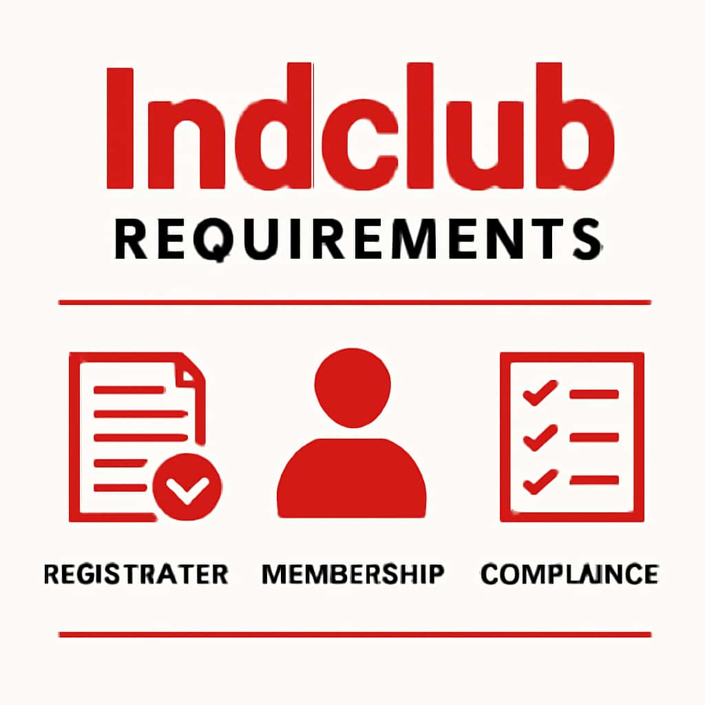 An educational diagram illustrating the requirements for the Indclub app.